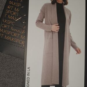 MAX SPORT - Women's Long Cardigan Sweater - Gray